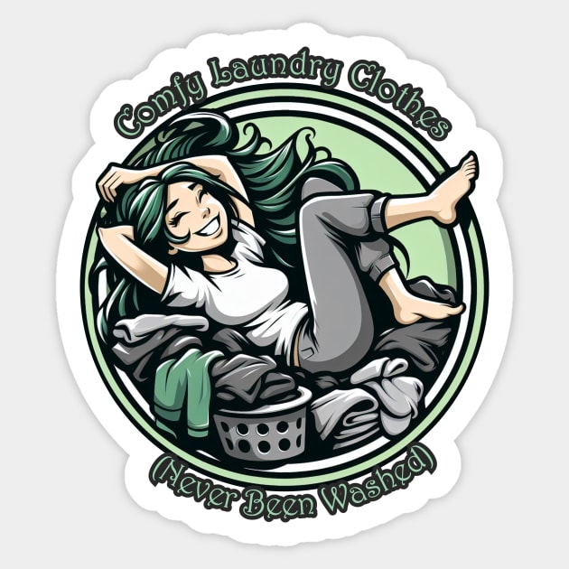 Comfy Laundry Clothes Sticker by CharmingChomp